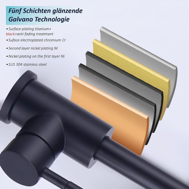 Detalle 2 de Spültischarmatur Mattschwarz Hochdruck 360° ⛲