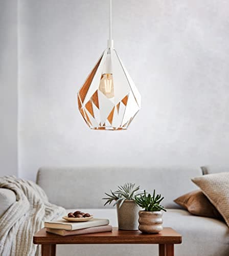 Thumbnail 5 de Eglo Carlton 1 - Lámpara colgante blanca y dorada