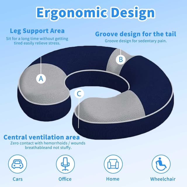 Thumbnail 4 de HJNFL cojín hemorroides memoria U ergonómico