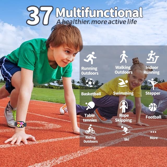 Detalle de Ucani Kids Smart Watch (6–16 years) IP68 Waterproof Fitness Tracker with 1.75" Touch Screen