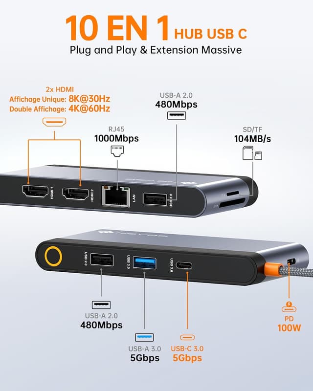 Imagen de Docking station NOVOO 10 en 1 en OfertitasTOP