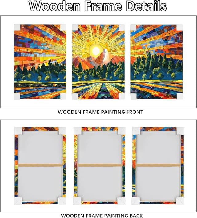 Thumbnail 4 de Wooden Framed Canvas Wall Art Set 120cm