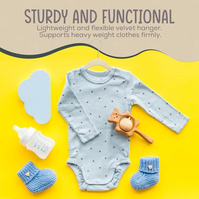 Thumbnail 6 de TechZoo 50 Premium Baby Velvet Hangers 11.8" for Kids