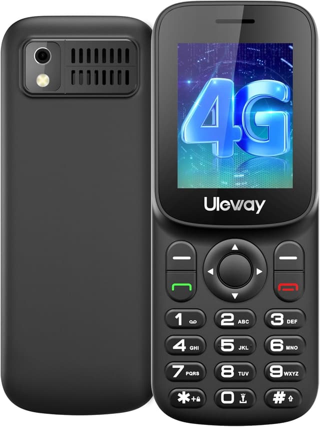 Detalle de Uleway 4G telefono cellulare compatto per anziani con doppia SIM, tasti grandi, USB‑C e radio FM (LCD da 1,77")