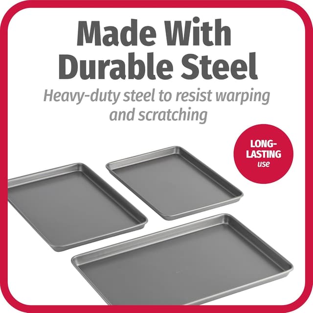 Thumbnail 4 de Good Cook Everyday Nonstick Baking Sheet Set 3-Pack