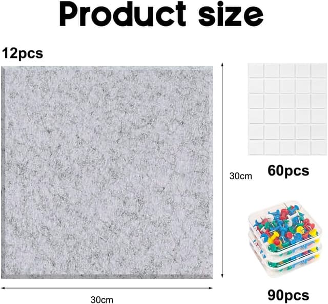 Detalle 2 de DASIAUTOEM Filz Pinnwand 30 x 30 cm