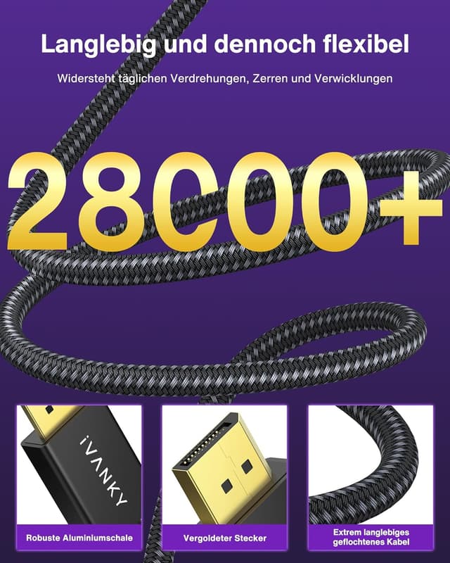 Thumbnail 6 de IVANKY 8K DisplayPort Kabel 2 m