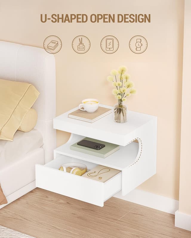 Thumbnail 3 de Hzuaneri Comodino Pensile 30x40x29,2 cm Bianco