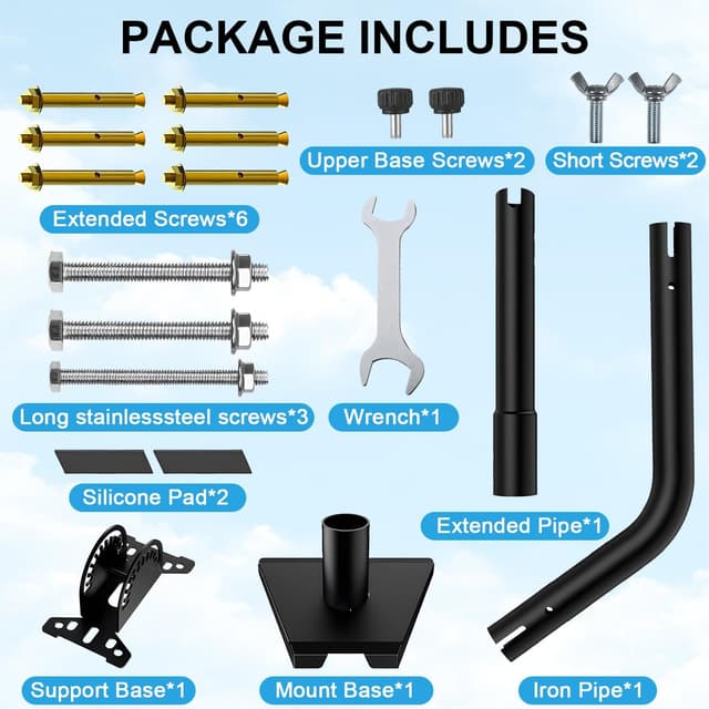 Detalle de MONOJOY Starlink Gen 3 Wall Mount Standard Kit (Grey) — Heavy-Duty Alloy Steel Bracket for V3 Dish