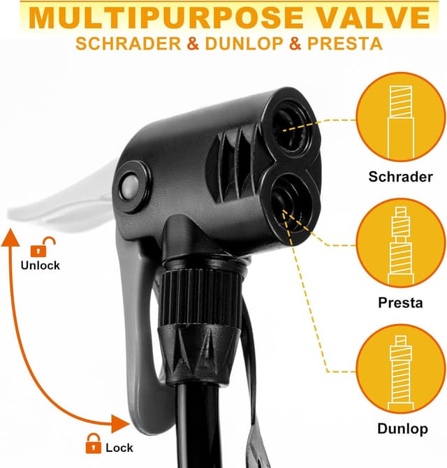 Detalle de Hycline Bike Floor Pump 160 PSI Gauge