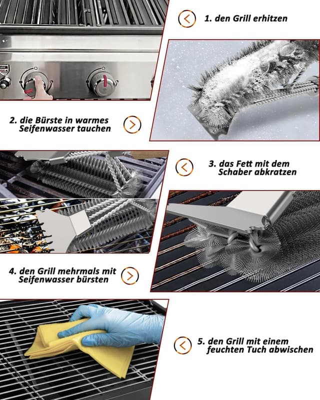 Thumbnail 6 de Grillbürste 39 cm Dreieck mit Holzgriff