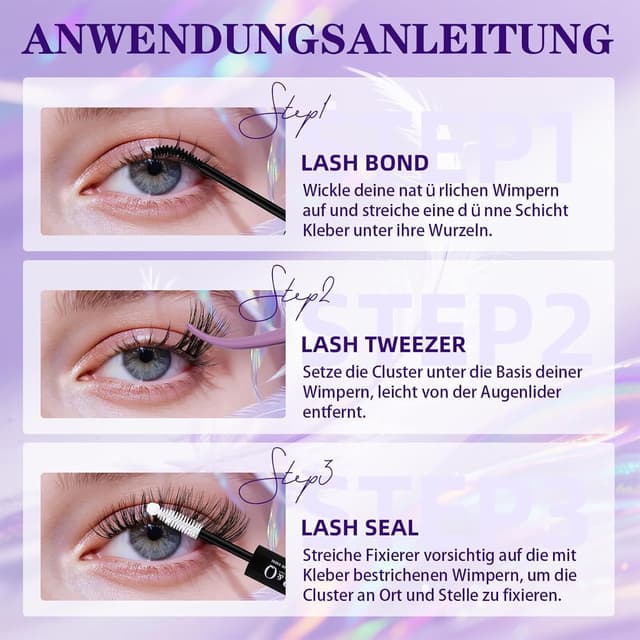 Thumbnail 6 de B&Q Lash Cluster Set 02 für Wimpern-Volumen