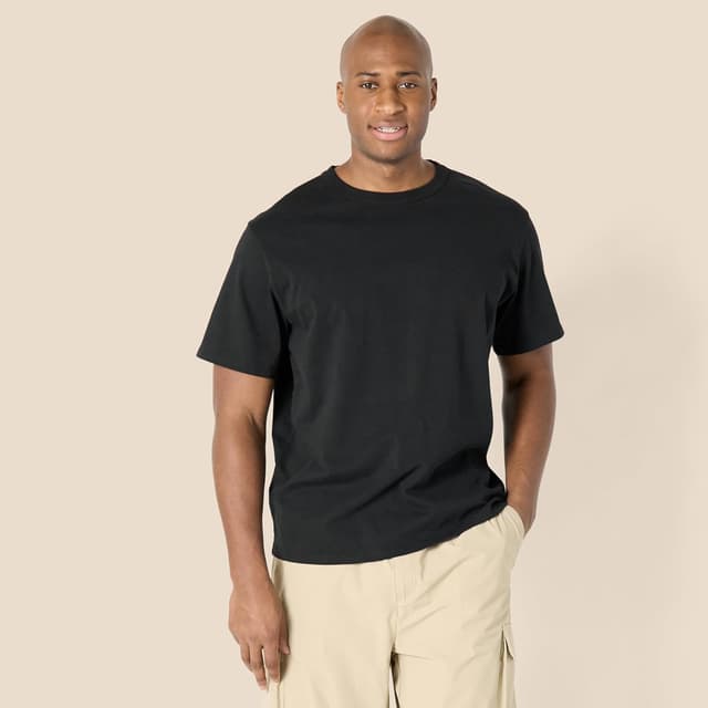 Detalle de Amazon Essentials Men’s Relaxed-Fit Heavyweight Cotton T-Shirt