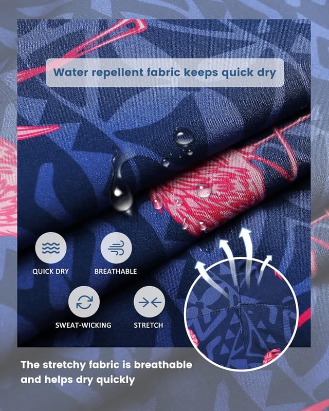 Detalle 2 de MaaMgic 2-in-1 Herren-Badehose mit Kompressions-Innenhose, 4-Way-Stretch & Reißverschlusstasche