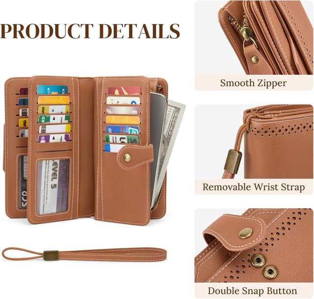 Thumbnail 6 de S-ZONE Cartera Grande piel vegana con RFID 20 cm