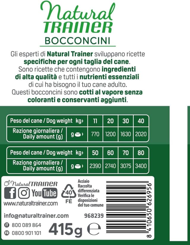 Thumbnail 2 de Trainer Bocconcini Agnello 12x415g per Cani