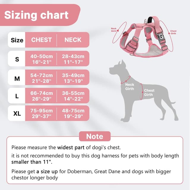 Detalle de Belababy Dog Harness Small Dog (Pink S) – anti-pull dog harness with soft padded handle