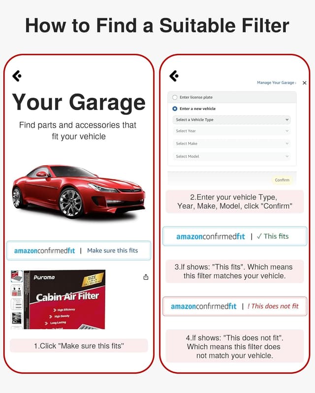 Thumbnail 6 de Puroma Cabin Air Filter CF11819 Replacement