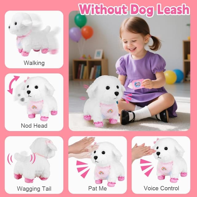 Detalle de Vicloon cane elettronico giocattolo interattivo con guinzaglio e accessori per bambini 3-7 anni