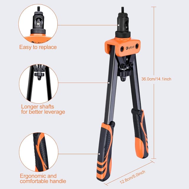 Detalle 2 de Lytool Rivettatrice per inserti filettati 14" con 6 mandrini e 205 dadi 🛠