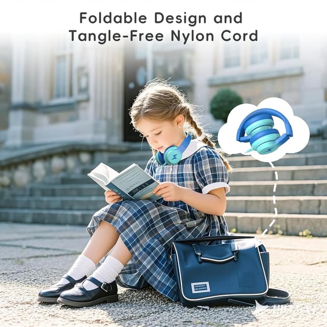 Thumbnail 6 de Candy Bila Kids Headphones (Wired) with Microphone and Volume Limiter – Gradient Blue