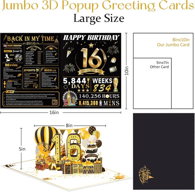 Detalle de 16th Birthday Card Pop Up 16th