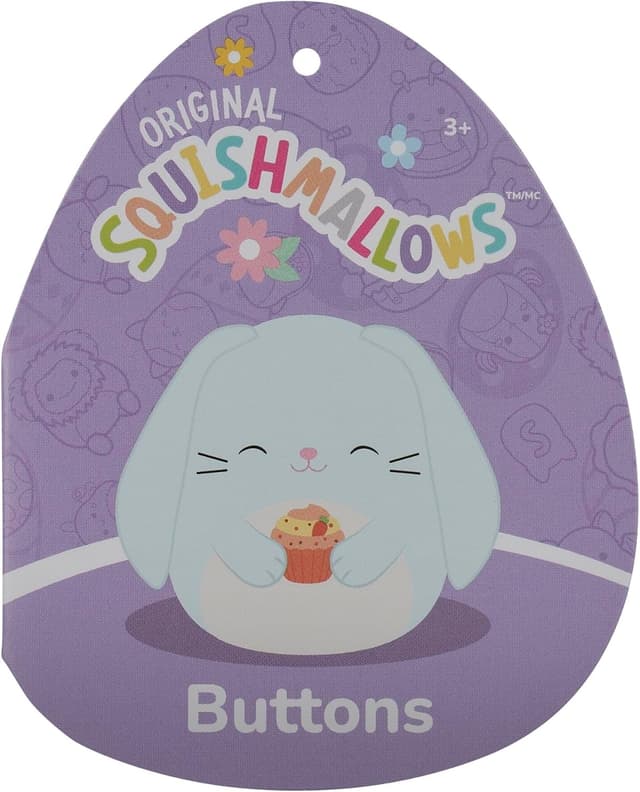 Detalle de Squishmallows SQER01489: Buttons der Hase mit Cupcake (19 cm) – offizielles Jazwares Plüschtier