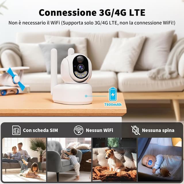 Detalle de PESAIR 4G LTE telecamera interna 2K