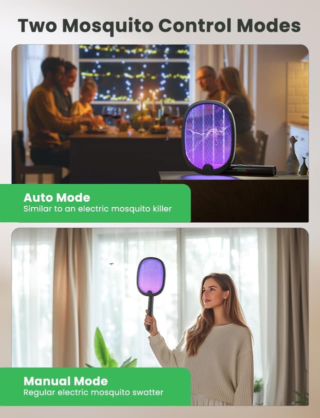 Thumbnail 3 de YISSVIC 2 Racchetta Zanzare Elettrica 4000V Pieghevole