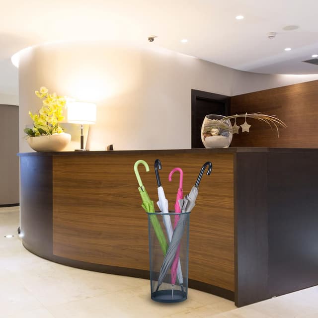 Detalle de Relaxdays porte-parapluie en acier anthracite (H 50 × D 26 cm) pour parapluies, cannes et petits accessoires