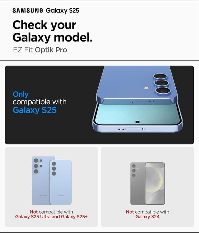 Thumbnail 1 de Spigen Glas.tR EZ Fit Cámara Samsung Galaxy S25 📸 2 Unidades