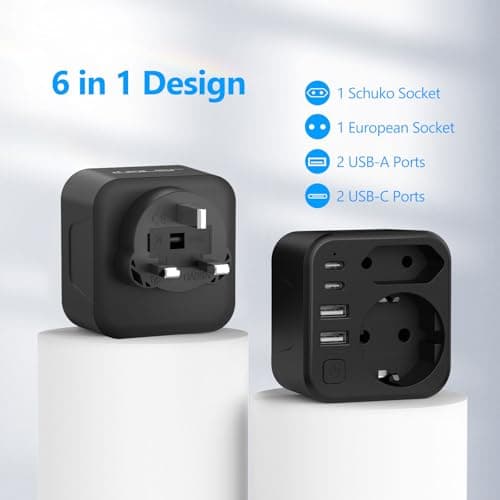 Thumbnail 3 de JSVER Adaptador Enchufe UK 6 en 1