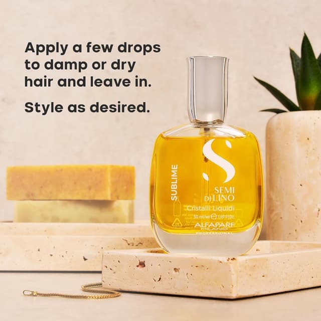 Detalle de ALFAPARF MILANO Semi di Lino Cristalli Liquidi Hair Oil Serum with Heat Protection