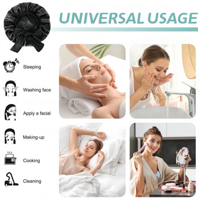 Thumbnail 5 de VECIIR Silk Bonnet Adjustable Large 13.7 in