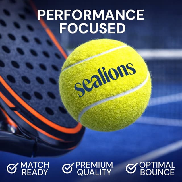 Detalle de Sea Lions Pro Padel Championship padel balls (tube of 3) for match & training