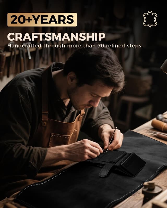 Detalle de LORZOR Magnetic Closure Card Holder with XXL Coin Pocket – Slim Genuine Leather RFID Wallet (10 cards)