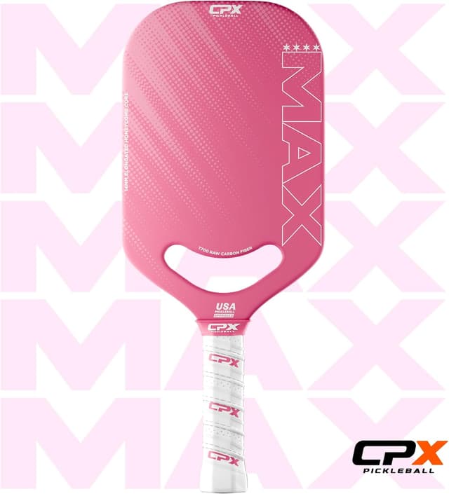 Detalle de CPX Pickleball CPX MAX Raw Carbon Fiber T700 Elongated Pickleball Paddle (Professional Grade)
