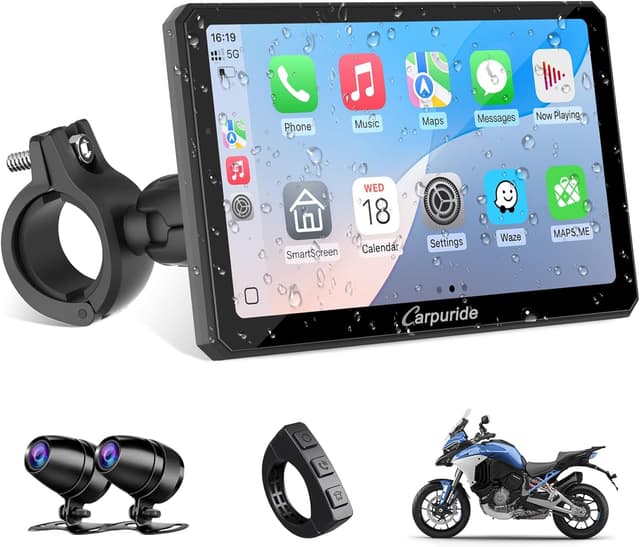 Detalle de Carpuride W712D 7" Motorcycle CarPlay screen
