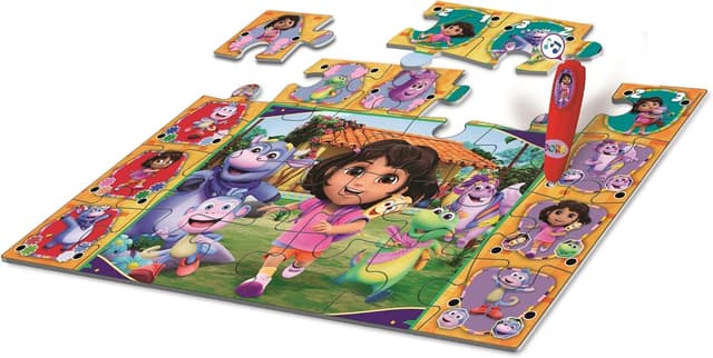 Detalle 2 de Clementoni Quiz-Bodenpuzzle Dora 24 Teile