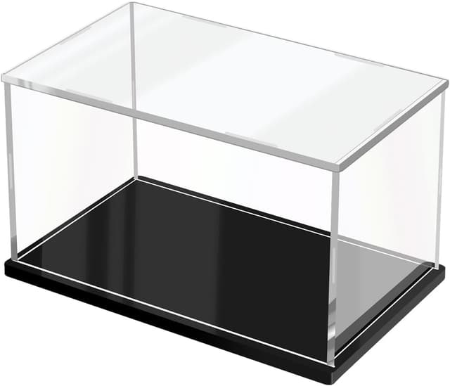 Detalle de JUJOMAT Acryl Vitrine Schaukasten für Action-Figuren, transparent – 25 × 15 × 15 cm