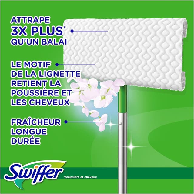 Thumbnail 2 de Swiffer Balai Attrape-Poussière Recharges mixtes 90 lingettes 🧹