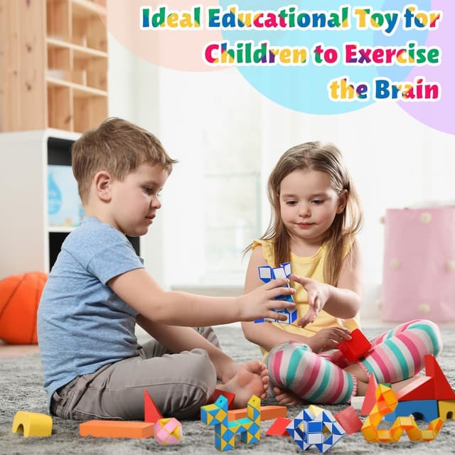 Detalle 1 de WEARXI Party Bag Fillers, 20 pack Magic Snake Cubes