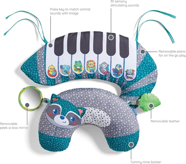 Thumbnail 6 de Infantino 3-en-1 Tummy time Pillow and Piano : tapis de jeu évolutif dès la naissance