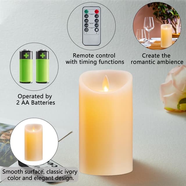 Thumbnail 3 de Koelaa Velas LED Pack 2 con mando 7.5x15 cm