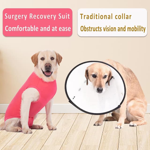 Detalle de Axcimond Dog Surgery Recovery Suit (Medical Pet Shirt) for Female & Male Dogs – Cone Collar Alternative