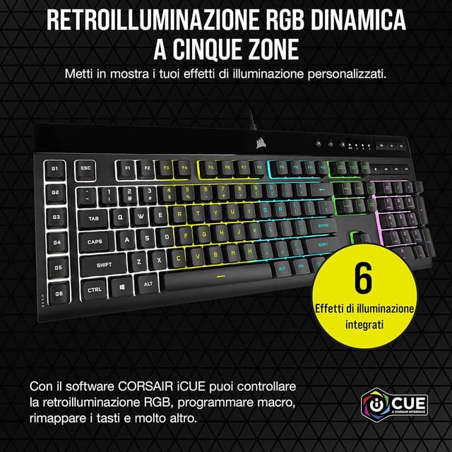 Thumbnail 3 de Corsair K55 RGB PRO Tastiera Gaming Membrana