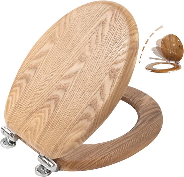 Imagen de Angel Shield Antibacterial Wooden Soft Close Toilet Seat with Quick Release Adjustable Hinges Toilet Seat Easy Clean and Assembly for Bathroom 45 x 37 x 5.6 cm (Solid Oak)
Angel Shield Antibacterial Wooden Soft Close Toilet… en OfertitasTOP
