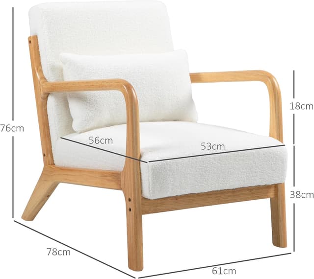 Thumbnail 2 de HOMCOM Fauteuil Lounge Bois Massif