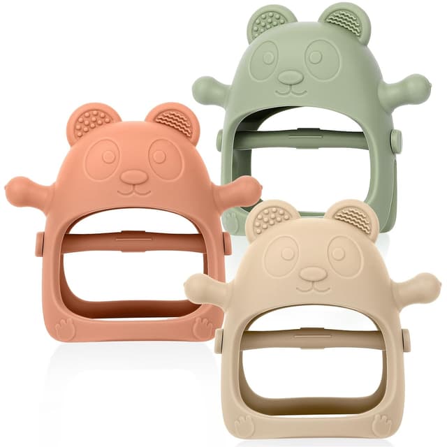 Detalle de Eascrozn 3-Pack Baby Teething Toys (3 Months+) Silicone Teething Mittens