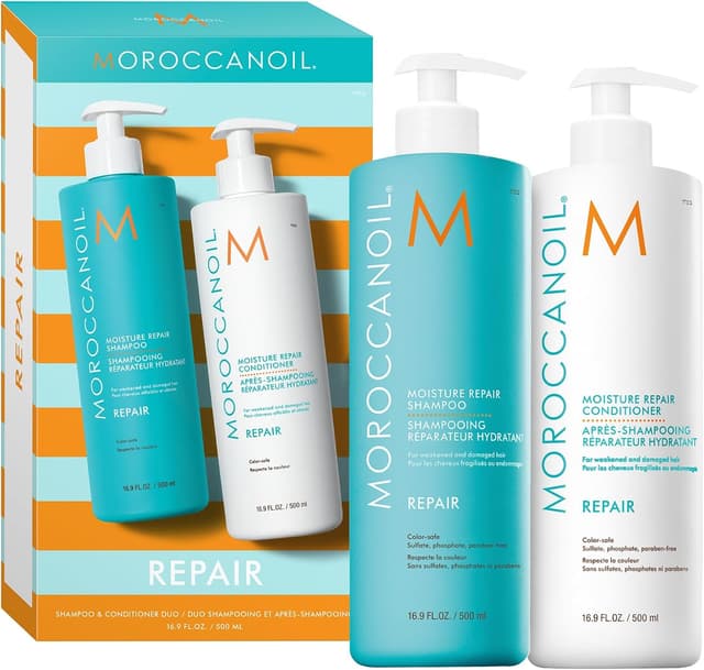 Detalle de Moroccanoil Shampoo e Conditioner Half-Liter Set: set riparatore idratante per capelli più gestibili